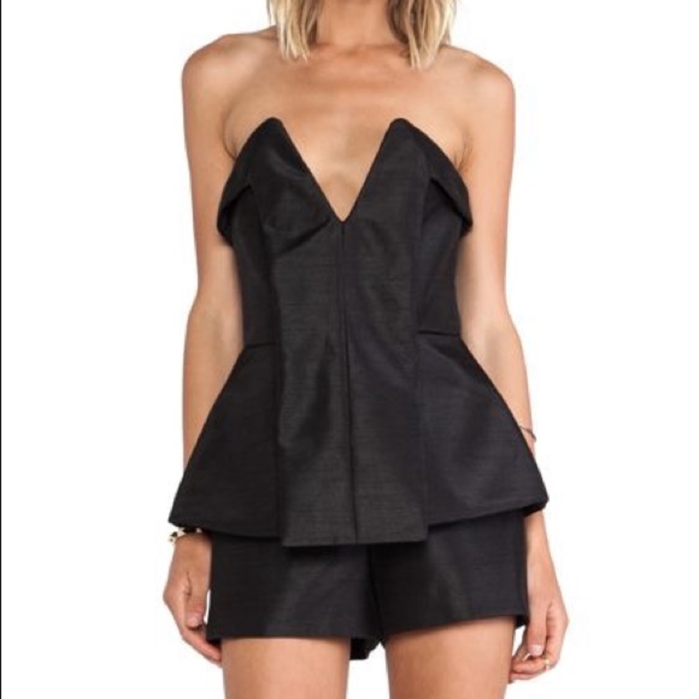 Cameo C/Meo CAMEO Take flight Peplum Black Jumpsuit/Romper